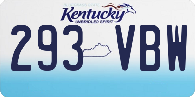 KY license plate 293VBW