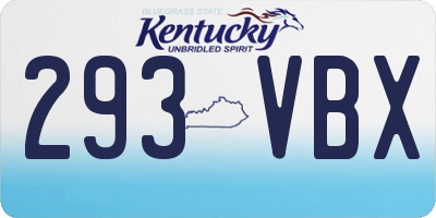 KY license plate 293VBX