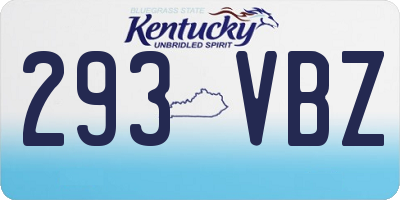KY license plate 293VBZ