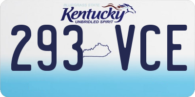 KY license plate 293VCE