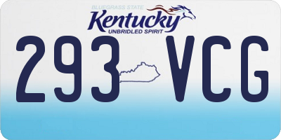 KY license plate 293VCG