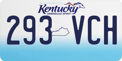 KY license plate 293VCH