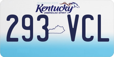 KY license plate 293VCL