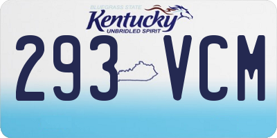 KY license plate 293VCM