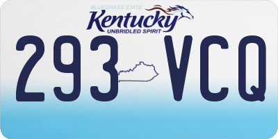 KY license plate 293VCQ