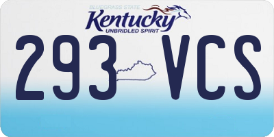 KY license plate 293VCS
