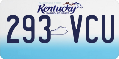 KY license plate 293VCU