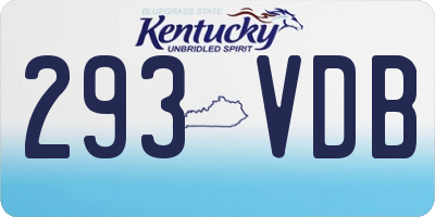 KY license plate 293VDB
