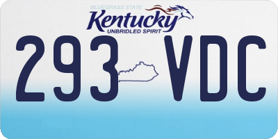 KY license plate 293VDC