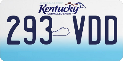 KY license plate 293VDD