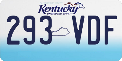 KY license plate 293VDF