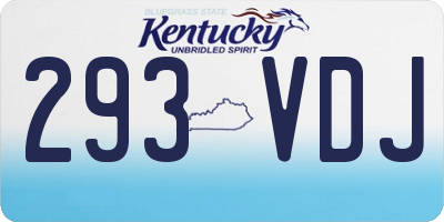 KY license plate 293VDJ
