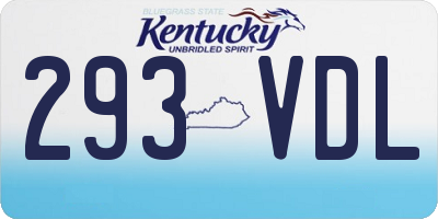 KY license plate 293VDL
