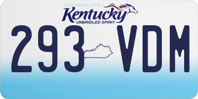 KY license plate 293VDM