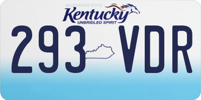 KY license plate 293VDR