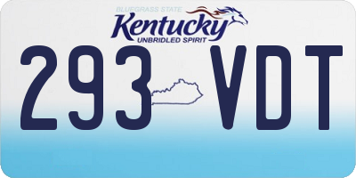 KY license plate 293VDT