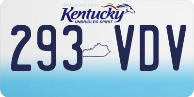 KY license plate 293VDV