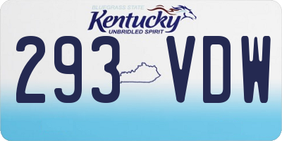 KY license plate 293VDW