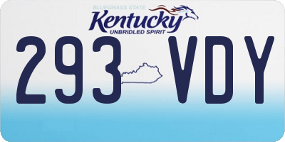 KY license plate 293VDY