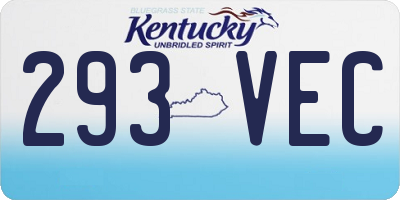 KY license plate 293VEC