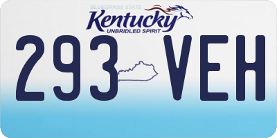 KY license plate 293VEH