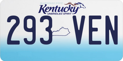 KY license plate 293VEN