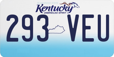 KY license plate 293VEU