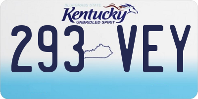 KY license plate 293VEY