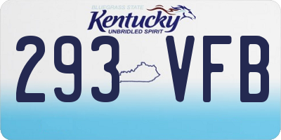 KY license plate 293VFB
