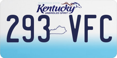 KY license plate 293VFC