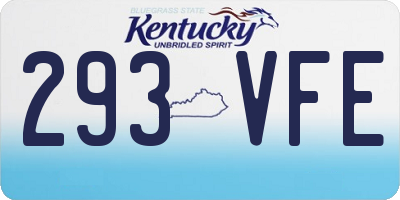 KY license plate 293VFE