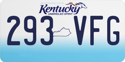 KY license plate 293VFG