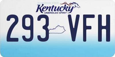 KY license plate 293VFH