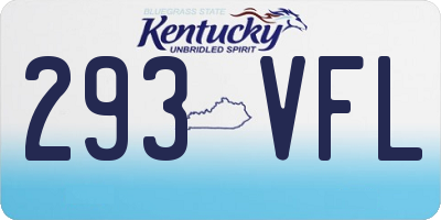 KY license plate 293VFL