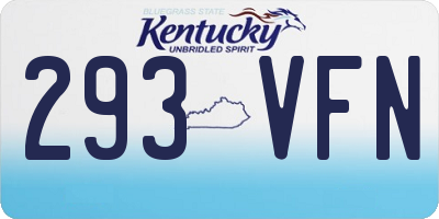 KY license plate 293VFN