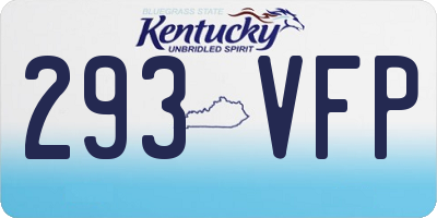 KY license plate 293VFP