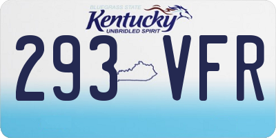 KY license plate 293VFR