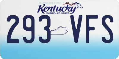 KY license plate 293VFS