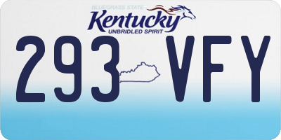 KY license plate 293VFY