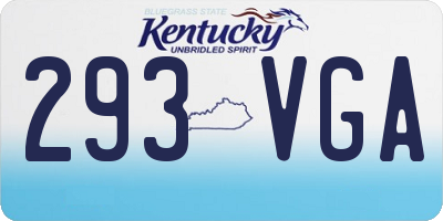 KY license plate 293VGA