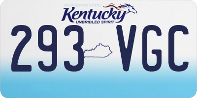 KY license plate 293VGC