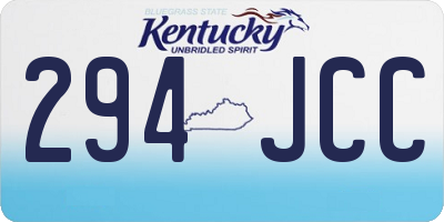 KY license plate 294JCC