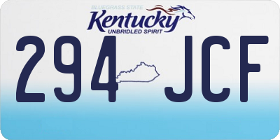 KY license plate 294JCF