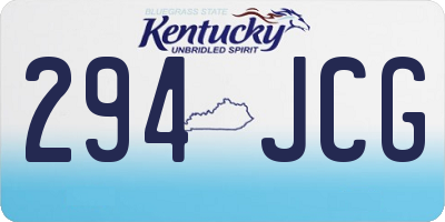 KY license plate 294JCG