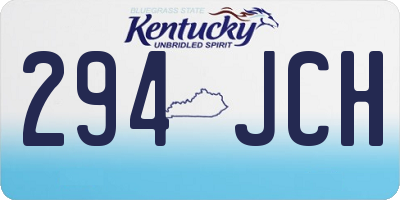 KY license plate 294JCH