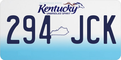 KY license plate 294JCK