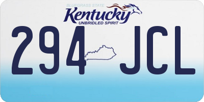 KY license plate 294JCL