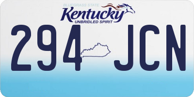 KY license plate 294JCN