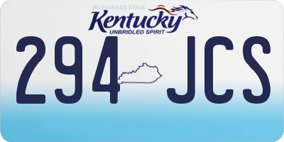 KY license plate 294JCS
