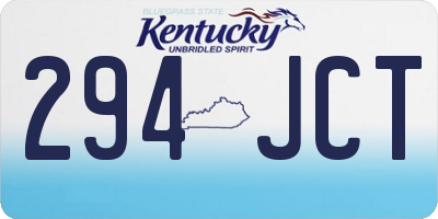 KY license plate 294JCT